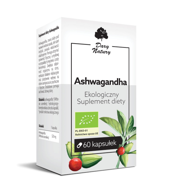 Ashwagandha EKO 60 kapsułek - Suplement diety