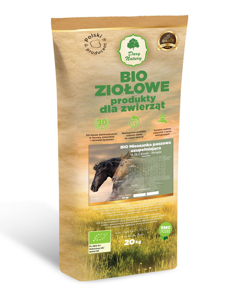 BIO Mieszanka paszowa uzupełniająca M-Z K2 Konie - Alergia Granulat 20kg
