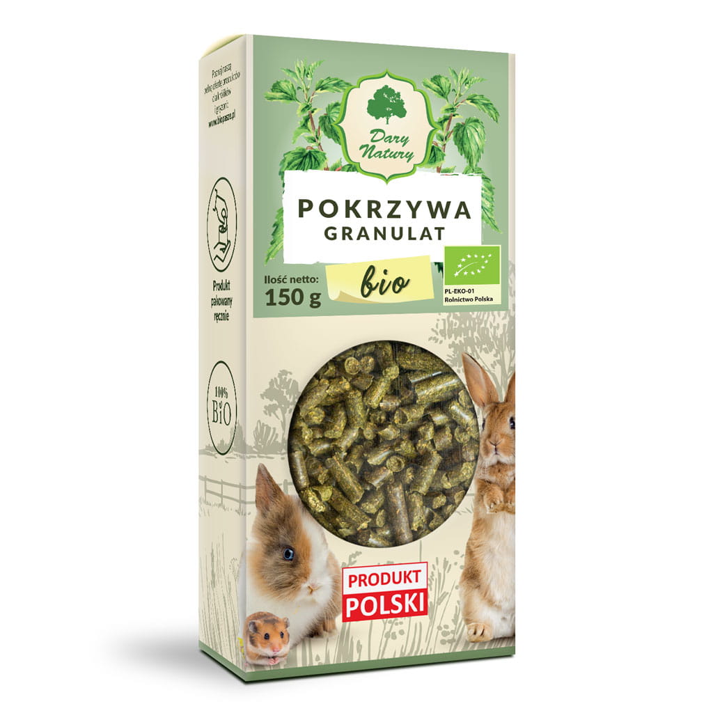 BIO Pokrzywa granulat 150g dla królików i gryzoni
