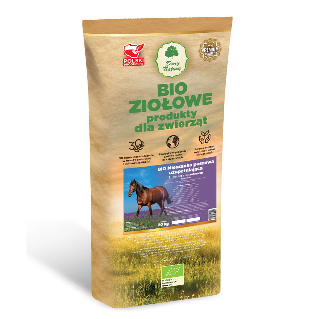 BIO Mieszanka Paszowa Uzupełniająca Lucerna z karotenem 20kg