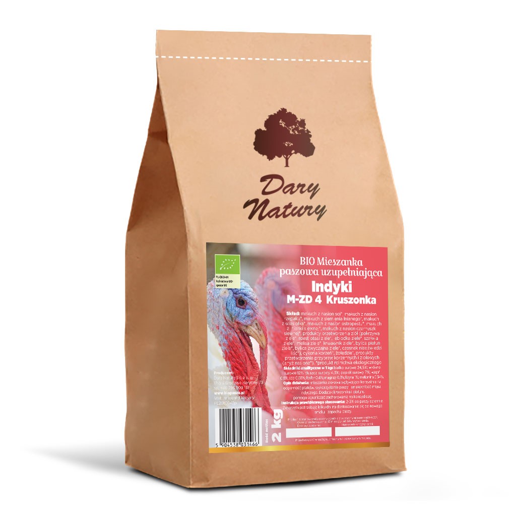 Bio Mieszanka paszowa uzupełniająca M-Z D4 Indyki kruszonka 2kg